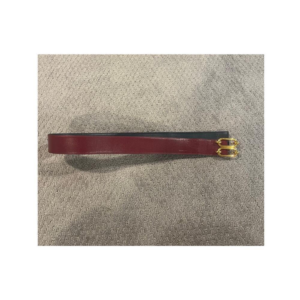 Hermès VINTAGE REVERSIBLE HERMES BELT 32MM BOX T LEATHER ANCHOR CHAIN BELT